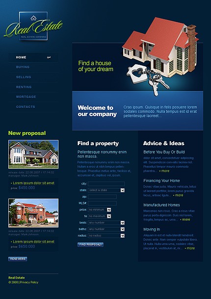 Real Estate Web Design Template