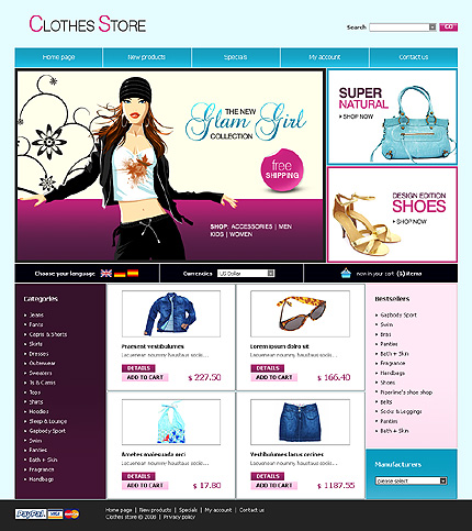 Clothes Store osCommerce Template