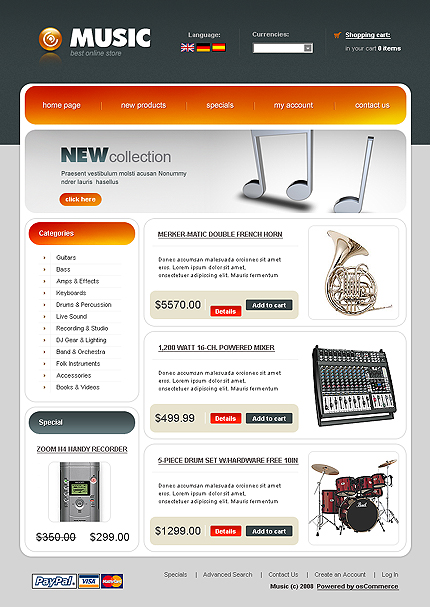 Template #20228, Oscommerce Main Page  Preview