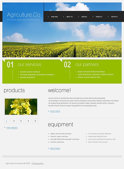 Agriculture Website Template
