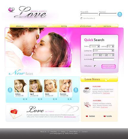 Template #20315, Adobe Photoshop Homepage Screenshot