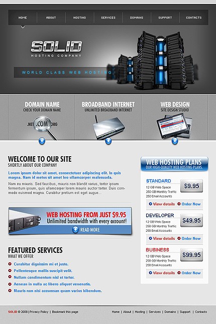 Hosting Website Template