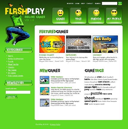 Online Games Website Template