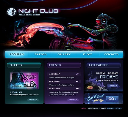 Night Club Flash Template