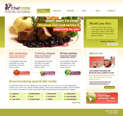 Chef Cook Website Template