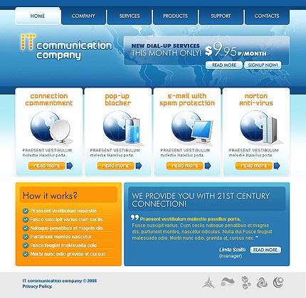 Communications Website Template