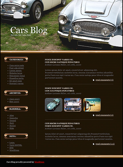 Old Cars Club WordPress Theme