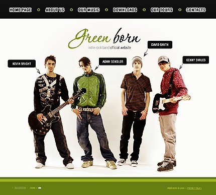 Indie Rock Band Flash Website Template