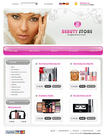 Beauty Store osCommerce Template