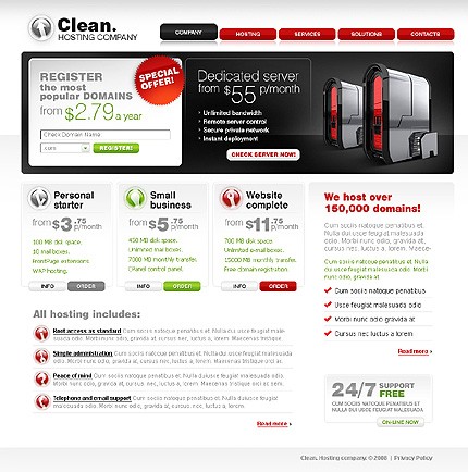 Hosting Website Template