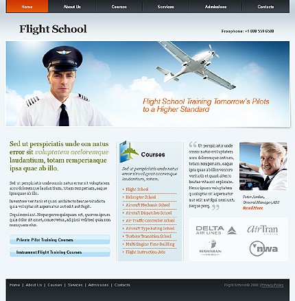Flight School Website Template