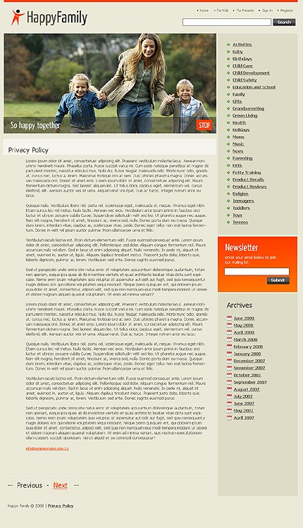 happy&nbsp;site template