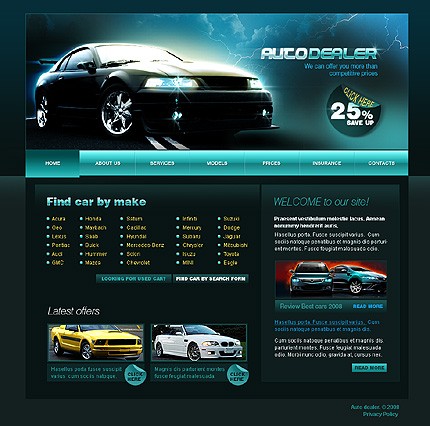 Auto Repair Website Template on Auto Dealer Website Template