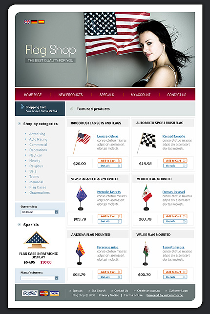Flag Shop osCommerce Template