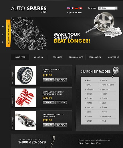 Auto Spares Shop Website Template