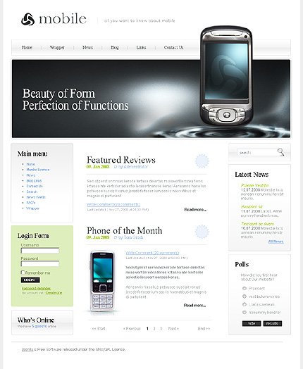 Mobile Joomla Template