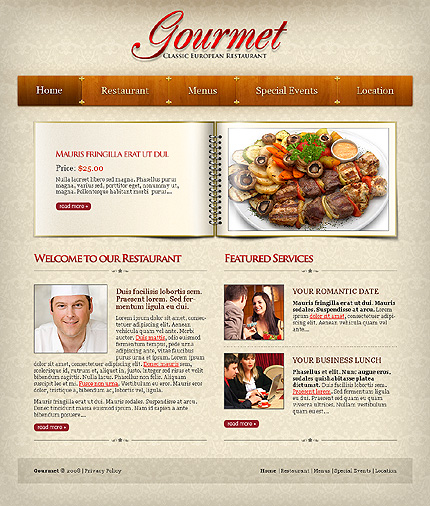 Gourmet Restaurant Website Template