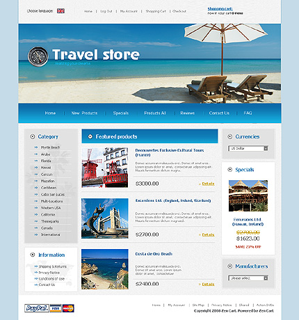 Travel Store Zen Cart Template