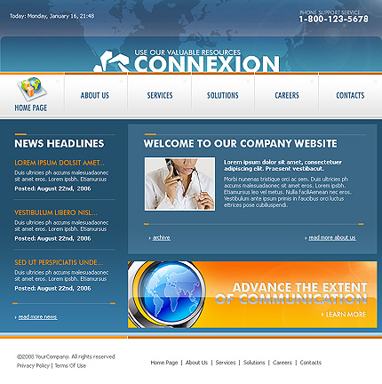 Communications Company Website Template