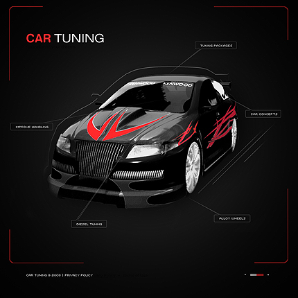 A new car tuning flash website template has just been added to our website