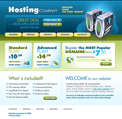 Hosting Company Website Template