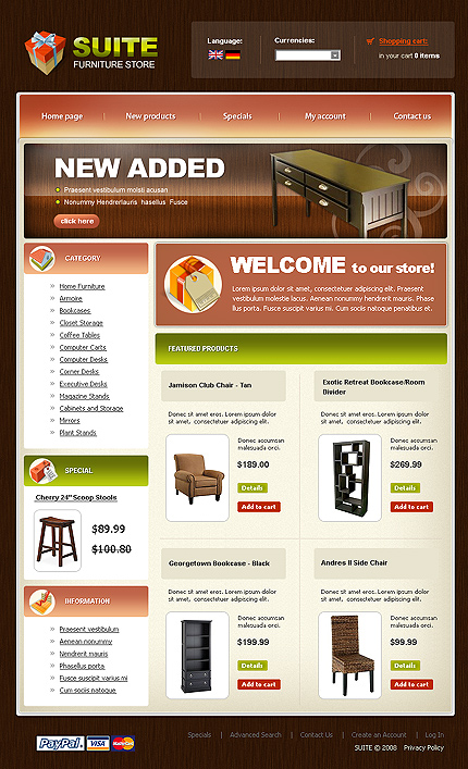 Furniture Store CRE Loaded Template