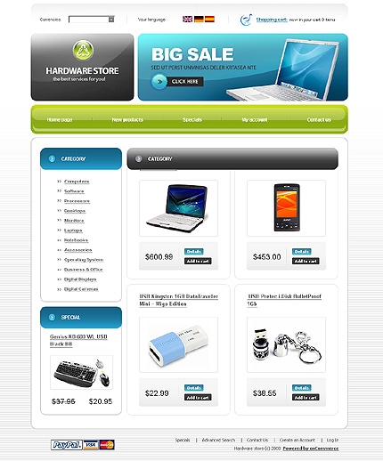 Hardware Store osCommerce Template