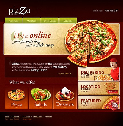 Interior Design Website on Pizza Website Template