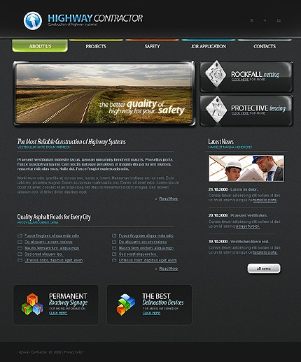 Highway Contractor Website Template