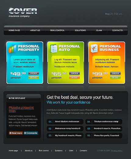 Insurance Company Website Template