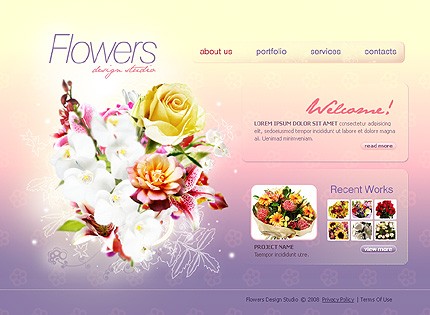 Flowers Design Studio Flash Template