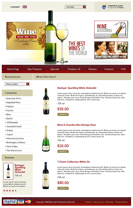 Wine Store Zen Cart Template