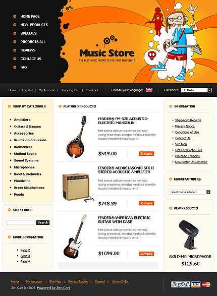 Template #20998, Zen-cart Main Page Preview