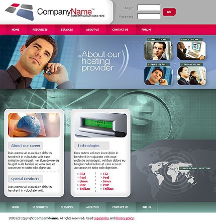 hosting&nbsp;site template