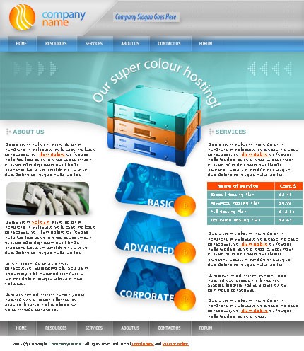 hosting&nbsp;site template