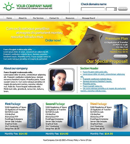 hosting&nbsp;site template
