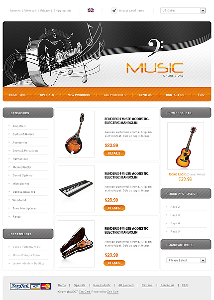 Template #21002, Zen-cart Main Page Preview