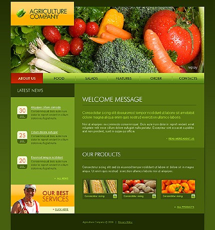 Agriculture Company Website Template