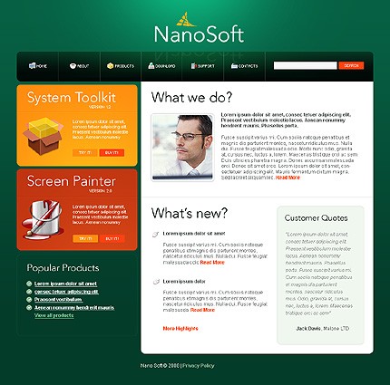 NanoSoft Software Website Template