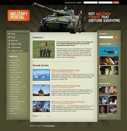 Military Portal Website Template