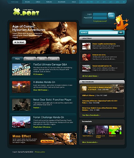 Game Portal Website Template