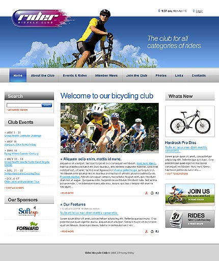 Bicycle Club Website Template