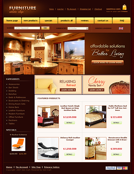 Furniture Store Zen Cart Template
