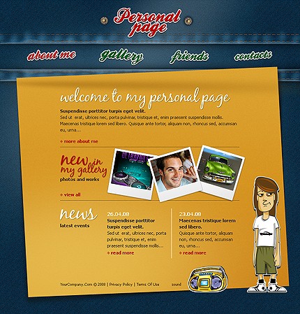 Personal Page Flash Template