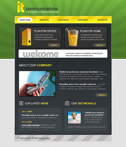 Communications Website Template