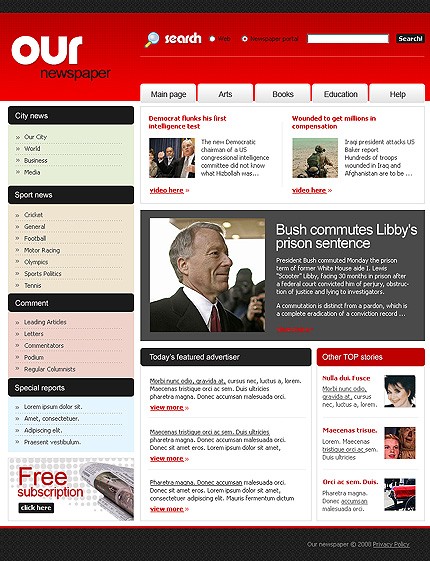 Newspaper Website Template