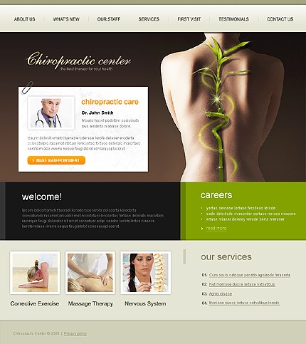 Chiropractic Center Website Template