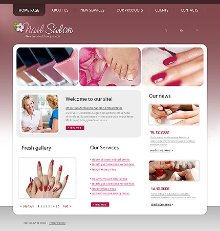 A new nail salon website template has just been added to our website