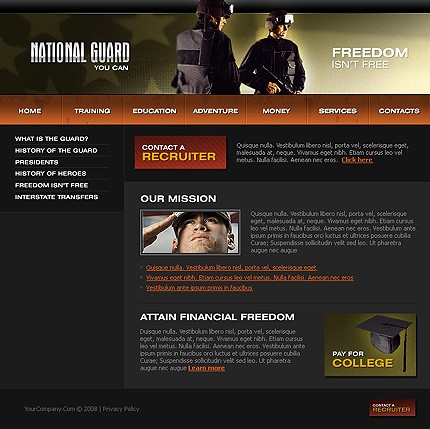 National Guard Website Template
