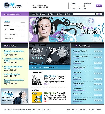 Music Portal Website Template